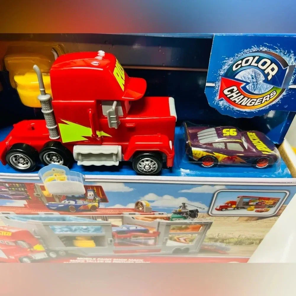 Disney Pixar Cars Color Changers Mobile Paint Shop Mack Playset with 1 Toy Car